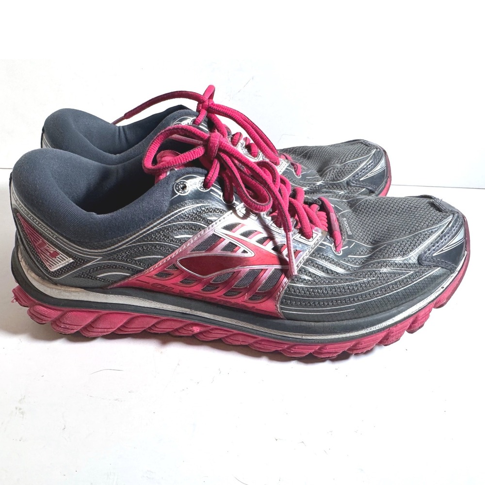 Brooks Glycerin 14 Womens 10.5 Running Shoes Gray Pink Silver Athletic No Insole - Picture 3 of 8